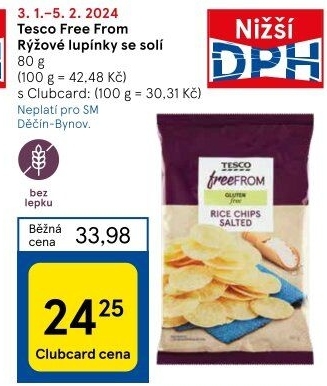 Chipsy rýžové Tesco Free From