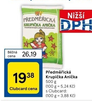 Dětská předměřická krupička Anička Mlýny J. Voženílek