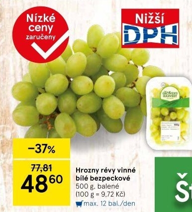 Hrozny bílé bezsemenné