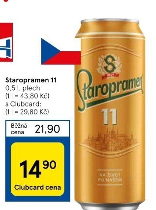 Pivo světlý ležák 11° Staropramen