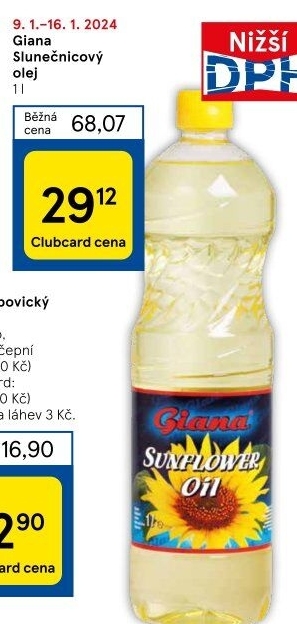 Slunečnicový olej Giana
