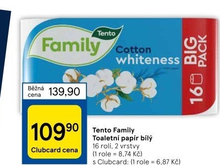 Toaletní papír 2vrstvý Family Tento