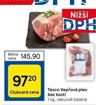 Vepřová plec bez kosti Tesco