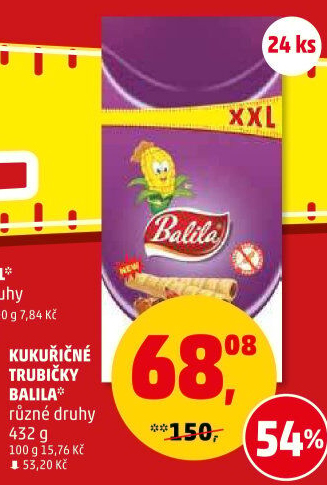 Kukuřičné trubičky bez lepku Balila
