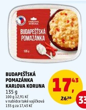 Pomazánka budapešťská Karlova Koruna