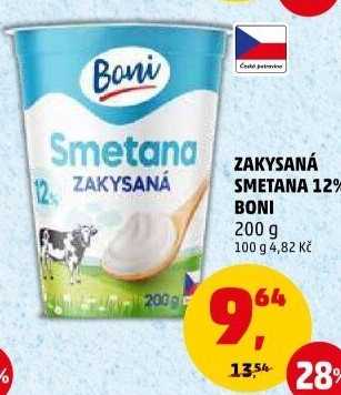 Smetana zakysaná Boni 12%