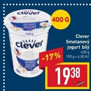 Bílý jogurt smetanový Clever
