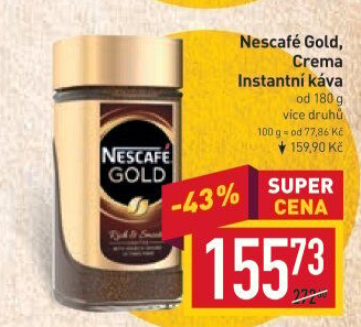 Instantní kávy Nescafé Gold