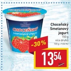 Jogurt smetanový ochucený Choceňský