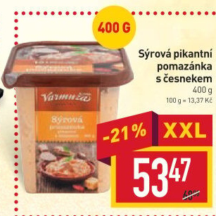 Pikantní sýrová pomazánka s česnekem Varmuža