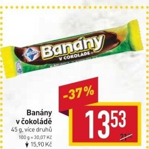 Tyčinka Banány v čokoládě Orion