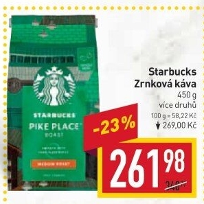 Zrnkové kávy Starbucks