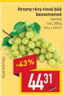 Hrozny bílé bezsemenné
