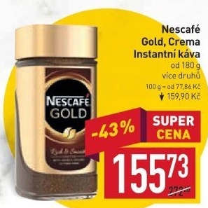Instantní kávy Nescafé Gold
