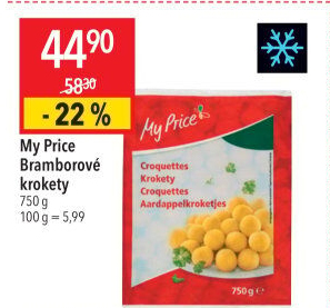 Bramborové krokety mražené My Price