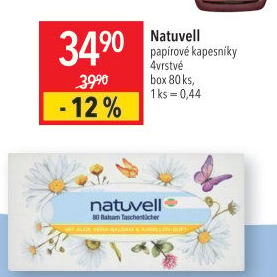 Papírové kapesníčky 4vrstvé Natuvell - box