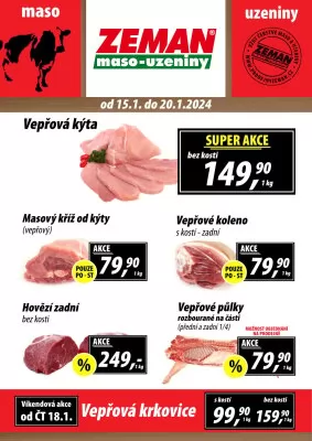 akční leták ZEMAN maso - uzeniny 15.1.2024-20.1.2024