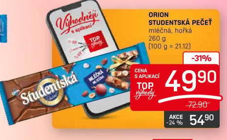 Čokoláda Studentská pečeť Orion