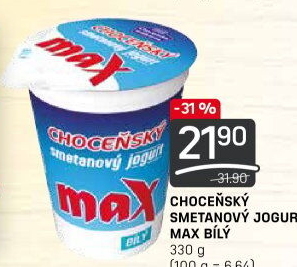 Jogurt smetanový max bílý Choceňský