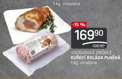 Kuřecí plněná roláda mražená Vodňanské kuře