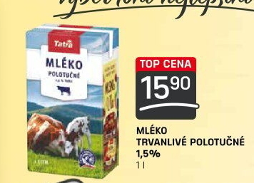 Mléko trvanlivé Tatra - 1,5% polotučné