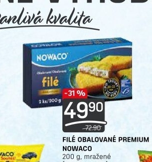 Rybí filé obalované mražené Premium Nowaco