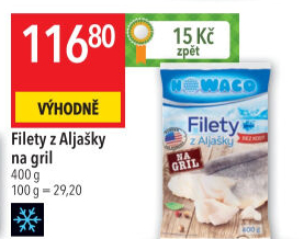 Aljašská treska filety na gril mražená Nowaco