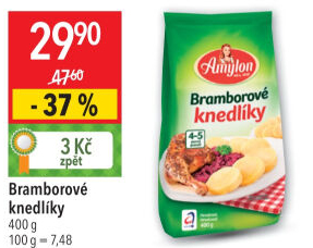 Bramborové knedlíky v prášku Amylon
