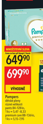 Pleny dětské Pampers Premium Care