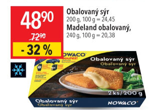 Sýr obalovaný mražený Nowaco