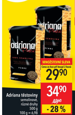 Těstoviny semolinové Adriana