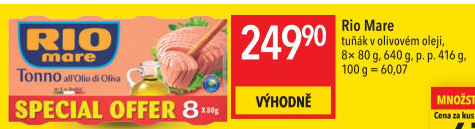 Tuňák v oleji Rio Mare