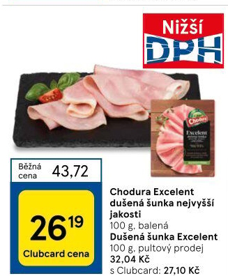 Dušená šunka nejvyšší jakosti Excelent Beskydské uzeniny Chodura