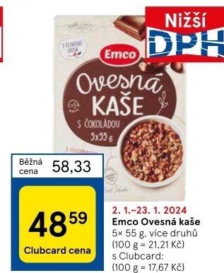 Kaše ovesná Emco