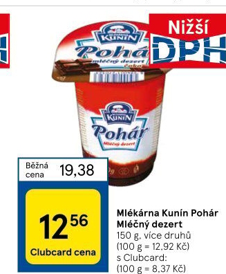 Mléčný Pohár Mlékárna Kunín