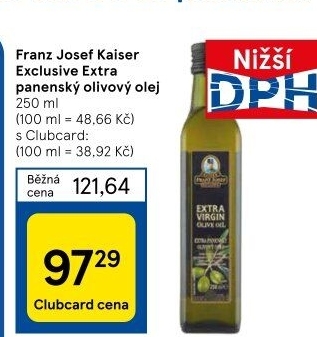 Olivový olej extra panenský Exclusive Franz Josef Kaiser