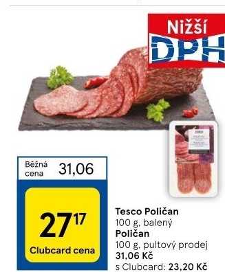 Salám Poličan Tesco