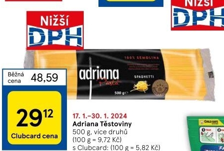Těstoviny semolinové Adriana