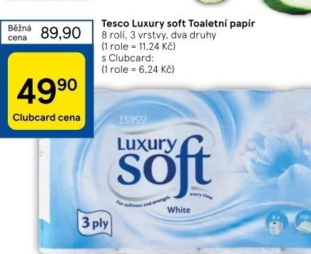 Toaletní papír 3vrstvý Luxury Tesco