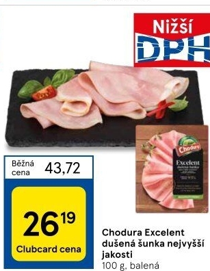 Dušená šunka nejvyšší jakosti Excelent Beskydské uzeniny Chodura