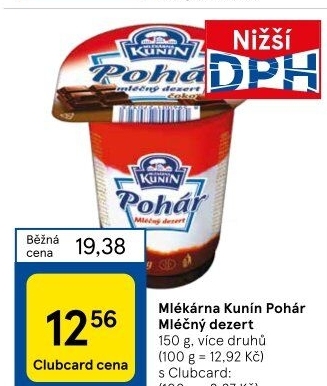 Mléčný Pohár Mlékárna Kunín