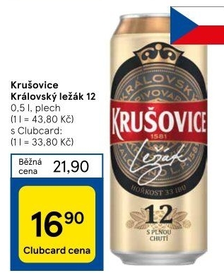 Pivo světlé Královský ležák 12° Krušovice