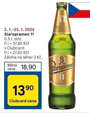 Pivo světlý ležák 11° Staropramen