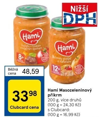 Příkrm masozeleninový Hami