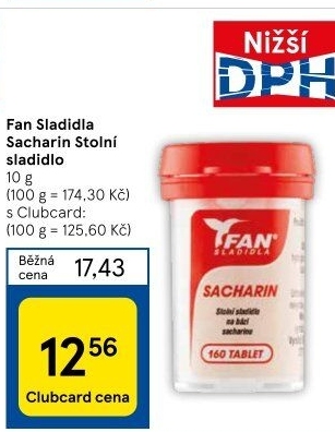 Sladidlo Sacharin Fan