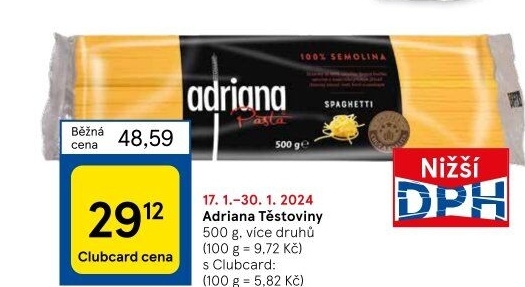 Těstoviny semolinové Adriana