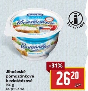 Tradiční pomazánkové bez laktózy Jihočeské Madeta