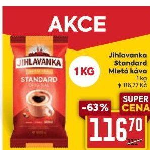 Mletá káva Standard Jihlavanka