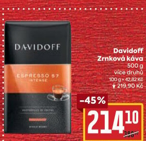 Zrnkové kávy Davidoff