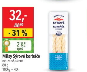 Sýr Korbáčky Bánovecké Milsy